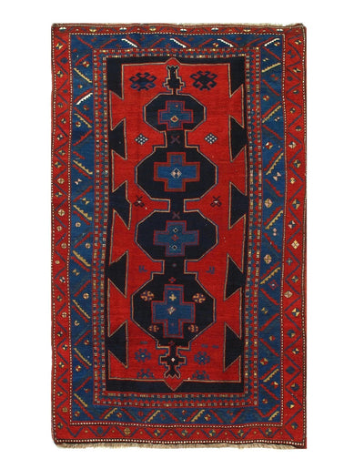 Canvello Red Russain Antique Kazak Rug - 5'6'' X 9'6'' - Canvello