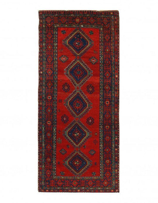 Canvello Red Russian Antique Kazak Runner 5'5'' X 12'4''