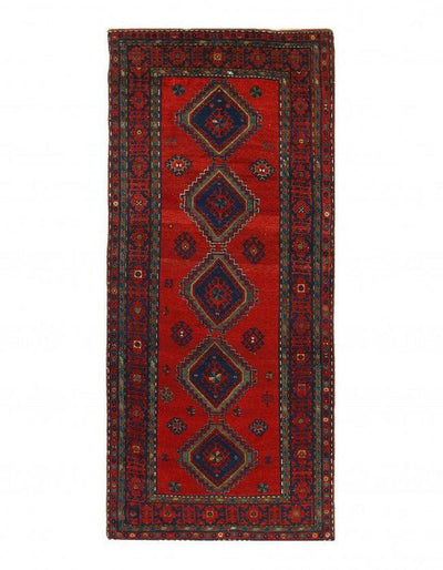 Canvello Red Russian Antique Kazak Runner 5'5'' X 12'4'' - Canvello