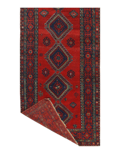 Canvello Red Russian Antique Kazak Runner 5'5'' X 12'4'' - Canvello