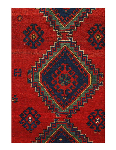 Canvello Red Russian Antique Kazak Runner 5'5'' X 12'4'' - Canvello