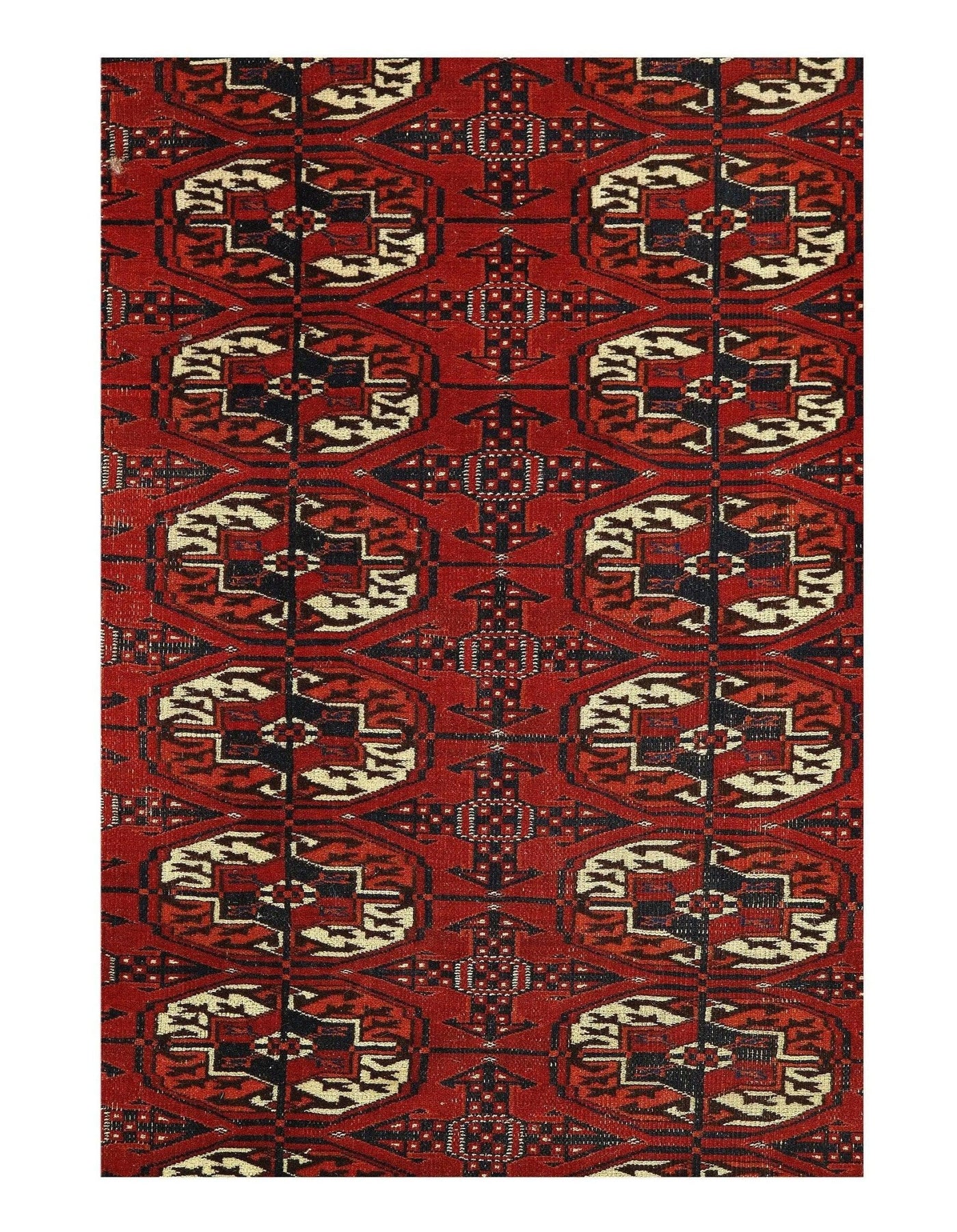 Canvello Red Russian Antique Turkman Rug - 5'6'' X 8'11'' - Canvello