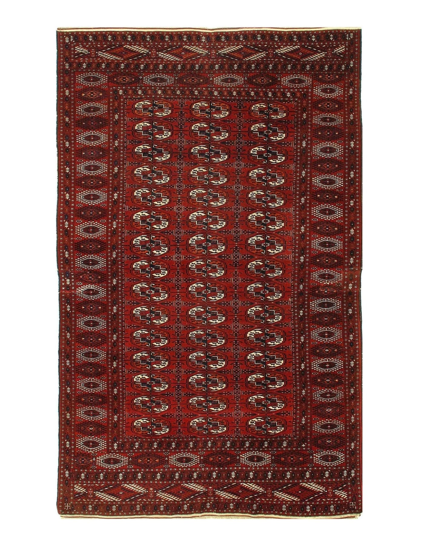 Canvello Red Russian Antique Turkman Rug - 5'6'' X 8'11'' - Canvello