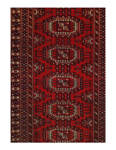 Canvello Red Russian Turkman Rug - 3'6'' x 5'8'' - Canvello