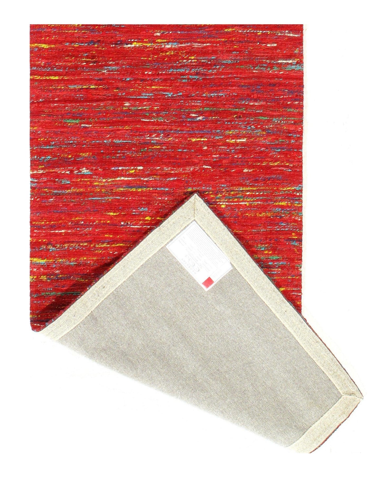 Red Sari-Silk Modern Flat Weave Runner 2'4'' X 10