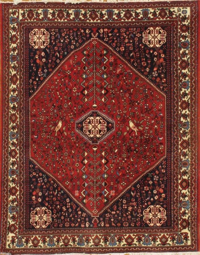 Canvello Red Silkroad Antique Abadeh Rug - 5' X 6'5'' - Canvello