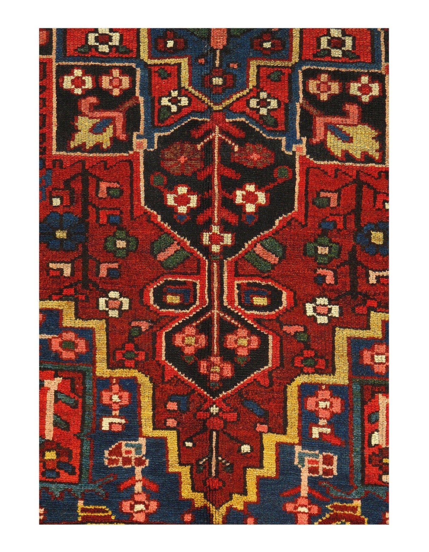 Canvello Red Silkroad Antique Bakhtiari Rugs - 4'7'' X 6'6'' - Canvello