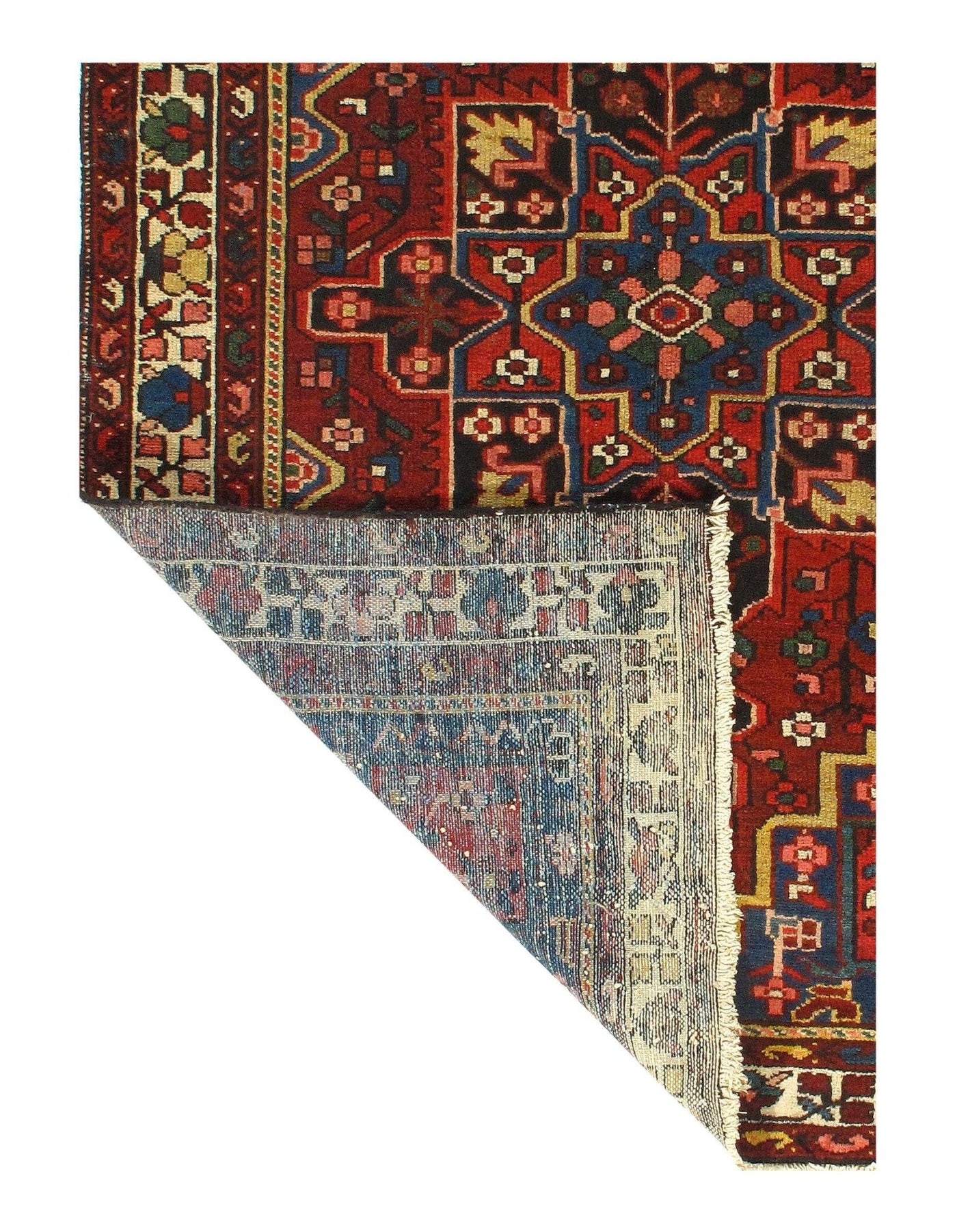 Canvello Red Silkroad Antique Bakhtiari Rugs - 4'7'' X 6'6'' - Canvello