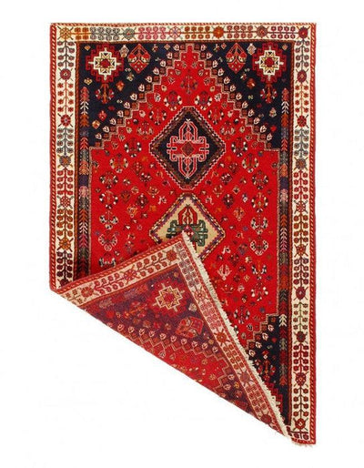 Canvello Red Silkroad Antique Hamadan Rugs - 5' X 6' 9'' - Canvello