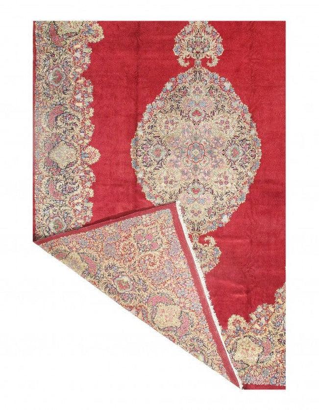 Canvello Red Persian Antique Kerman Rug - 13' X 19'8''