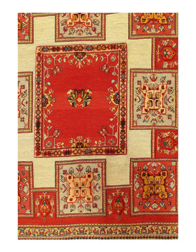 Canvello Red Silkroad Flat Weave Soumak Rug - 4'11'' X 6' - Canvello