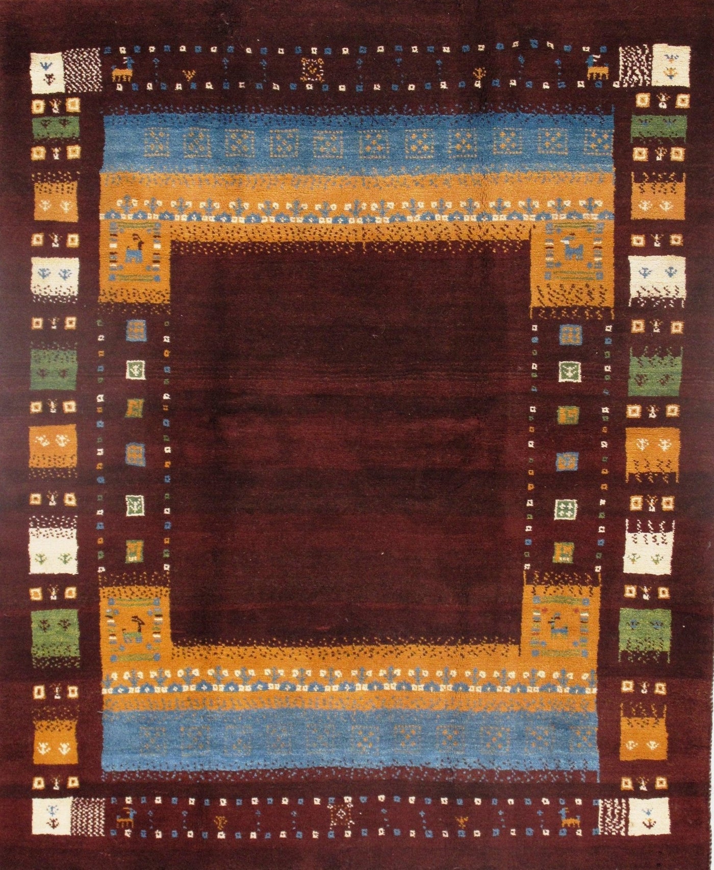 Canvello Red Silkroad Gabbeh Rug - 5'2" x 6'5" - Canvello