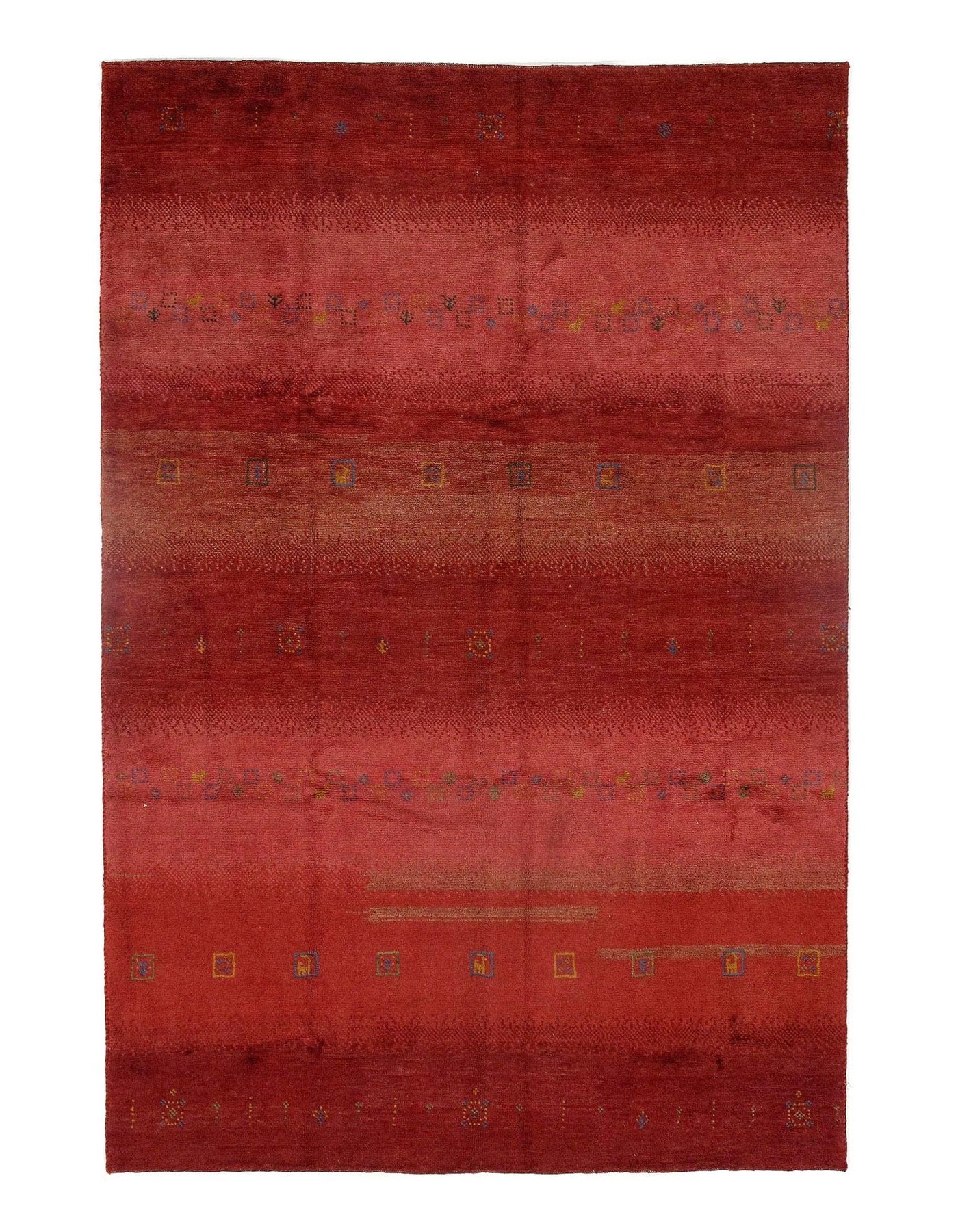 Canvello Red Silkroad Gabbeh Rug - 6'6" X 9'9" - Canvello