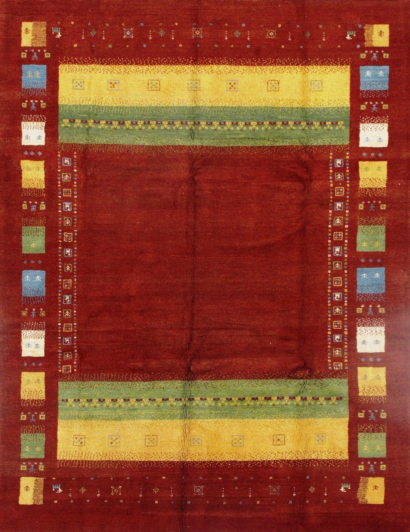 Canvello Red Silkroad Gabbeh Rug - 7'6" x 9'3" - Canvello