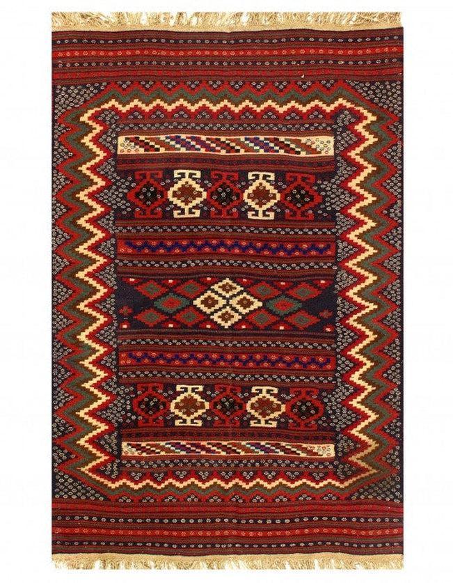 Canvello Red Persian Hand Knotted Bakhtiari Rug - 4'8'' X 6'11''