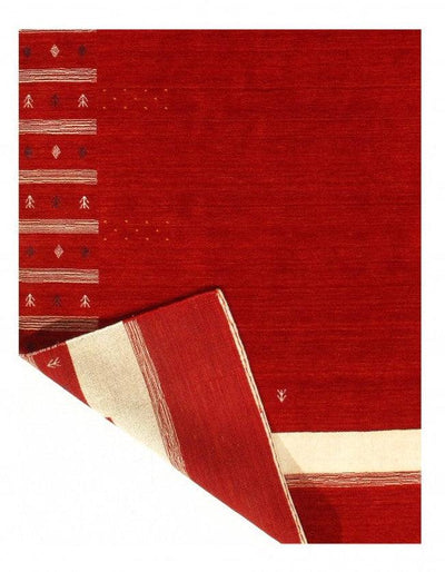 Canvello Red Silkroad Hand Knotted Gabbeh Design 8'6'' X 9'9'' - Canvello