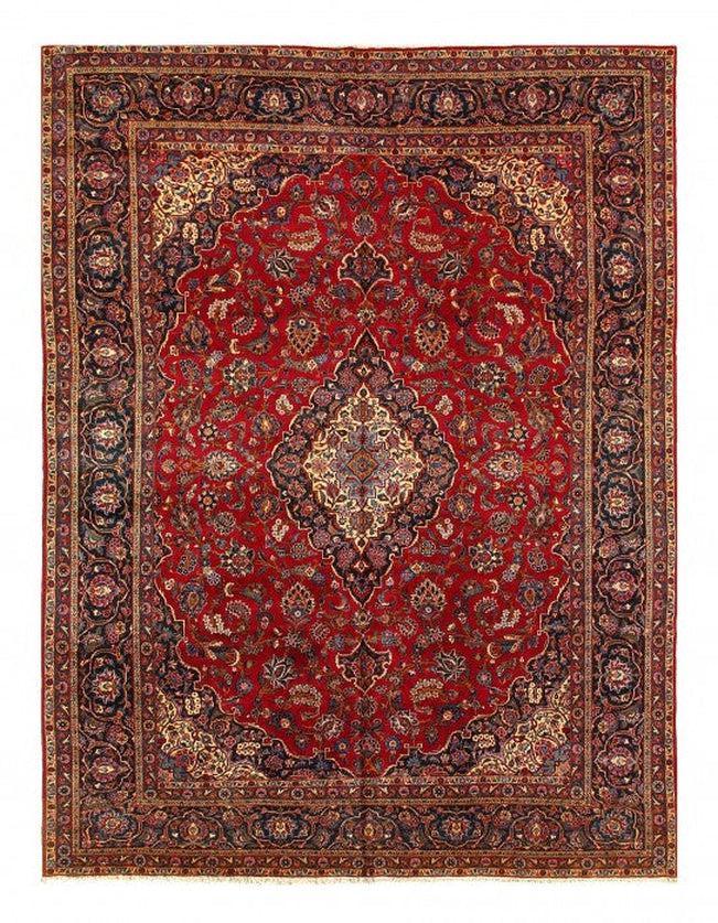 Canvello Red Persian Hand Knotted Kashan Rug - 10'11'' X 14'2''