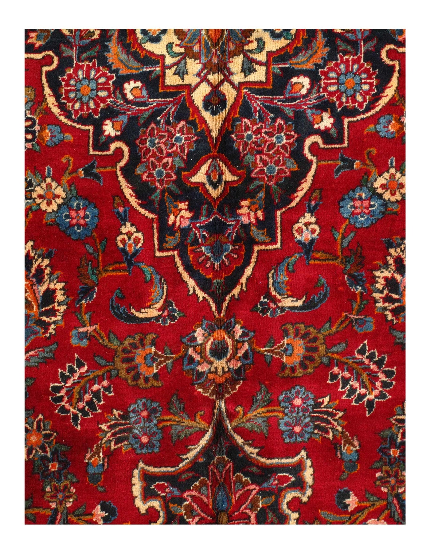 Canvello Red Persian Hand Knotted Kashan Rug - 10'11'' X 14'2''