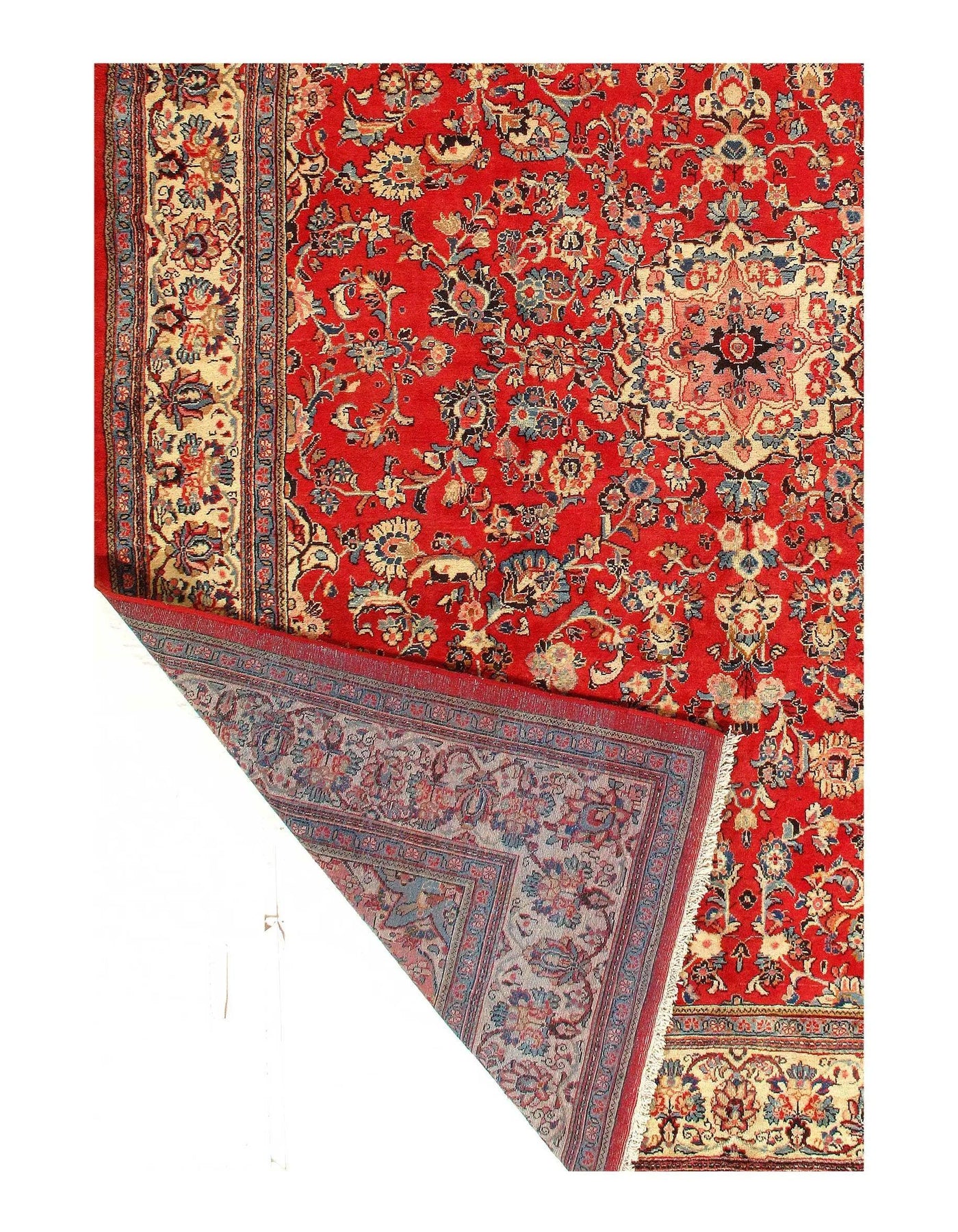 Canvello Red Persian Hand Knotted Mahal Rug - 10'1'' X 13'9''