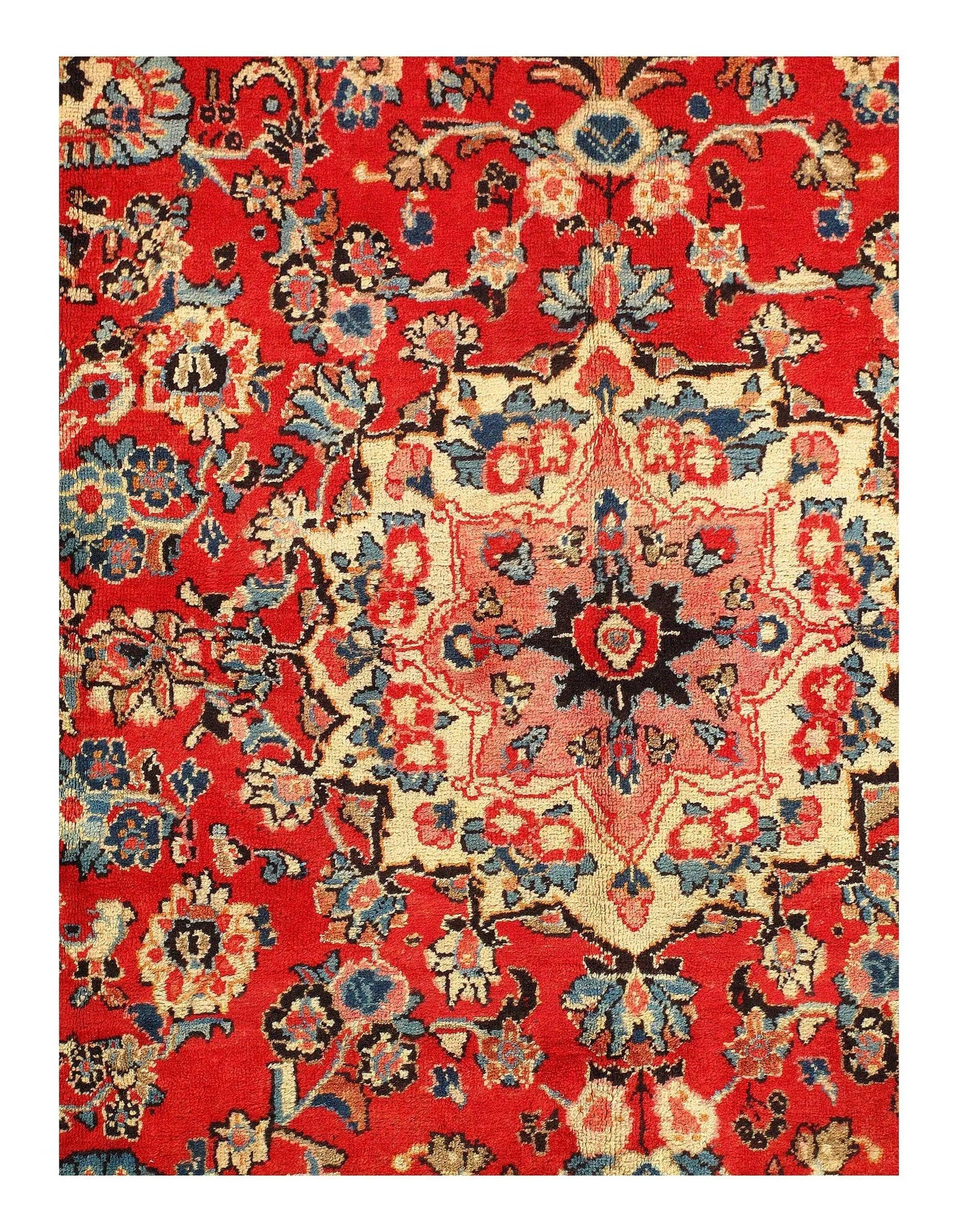 Canvello Red Persian Hand Knotted Mahal Rug - 10'1'' X 13'9''