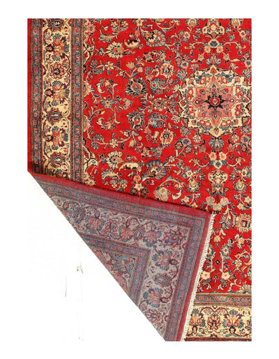 Canvello Red Silkroad Hand Knotted Mahal Rug - 10'1'' X 13'9'' - Canvello