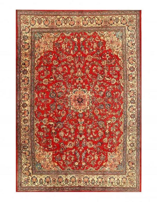 Canvello Red Silkroad Hand Knotted Mahal Rug - 10'1'' X 13'9'' - Canvello