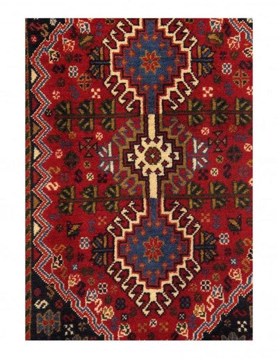 Canvello Red Silkroad Hand - Knotted Yalameh Rug - 2' x 3' - Canvello