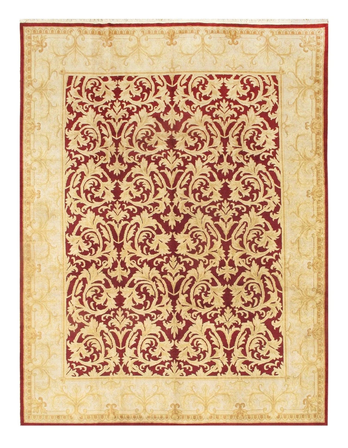 Canvello Red Silkroad Mahal Design Rug 9' X 12' - Canvello