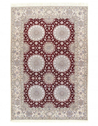 Canvello Red Silkroad Nain Cream Wool Rug - 6L - 7 'x 10' - Canvello