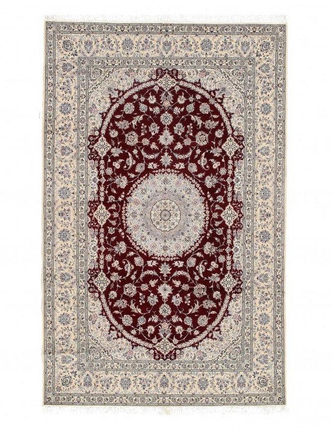 Canvello Red Silkroad Silk And Wool Nain Rug - 6 LA - 6'8"x10'6" - Canvello