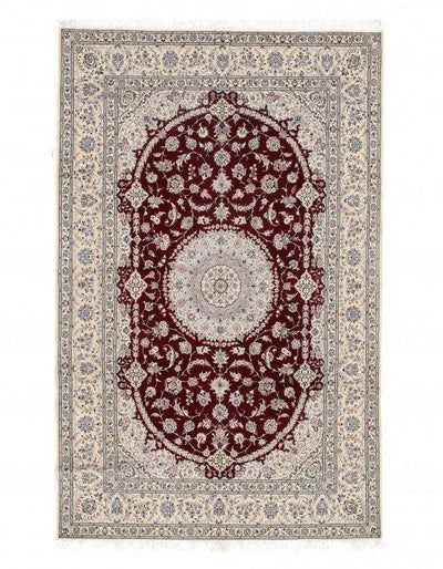 Canvello Red Silkroad Silk And Wool Nain Rug - 6 LA - 6'8"x10'6" - Canvello