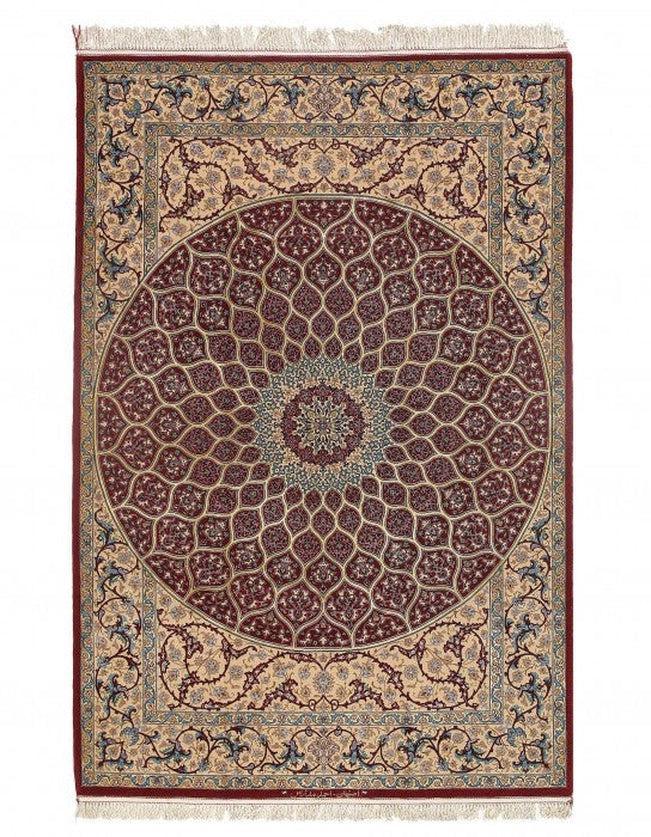 Canvello Red Silkroad Silk & Wool Isfahan Rug - 5'1" X 7'7" - Canvello