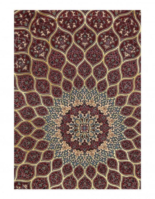 Canvello Red Silkroad Silk & Wool Isfahan Rug - 5'1" X 7'7" - Canvello