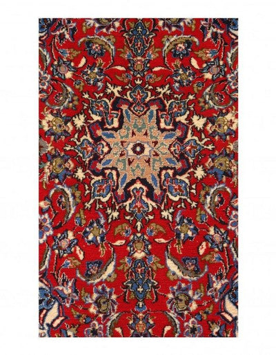 Canvello Red Silkroad Silk & Wool Isfahan Rugs - 2'5'' X 3'9'' - Canvello