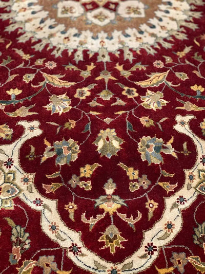 Canvello Red Silkroad Tabriz Design rug - 9' X 12' - Canvello