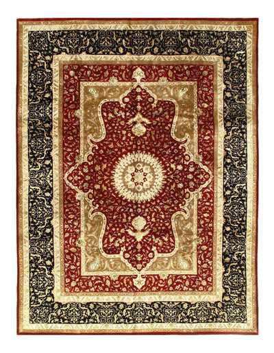 Canvello Red Silkroad Tabriz Design rug - 9' X 12' - Canvello