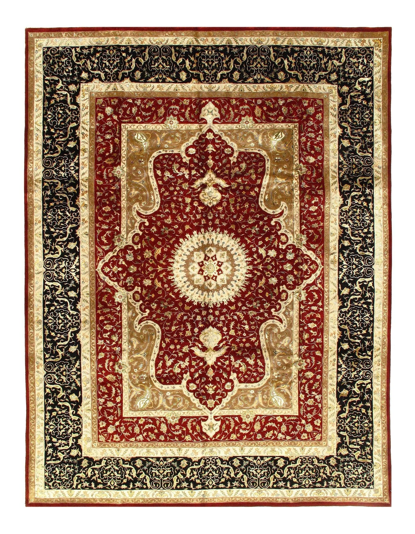 Red Persian Tabriz Design rug - 9' X 12'