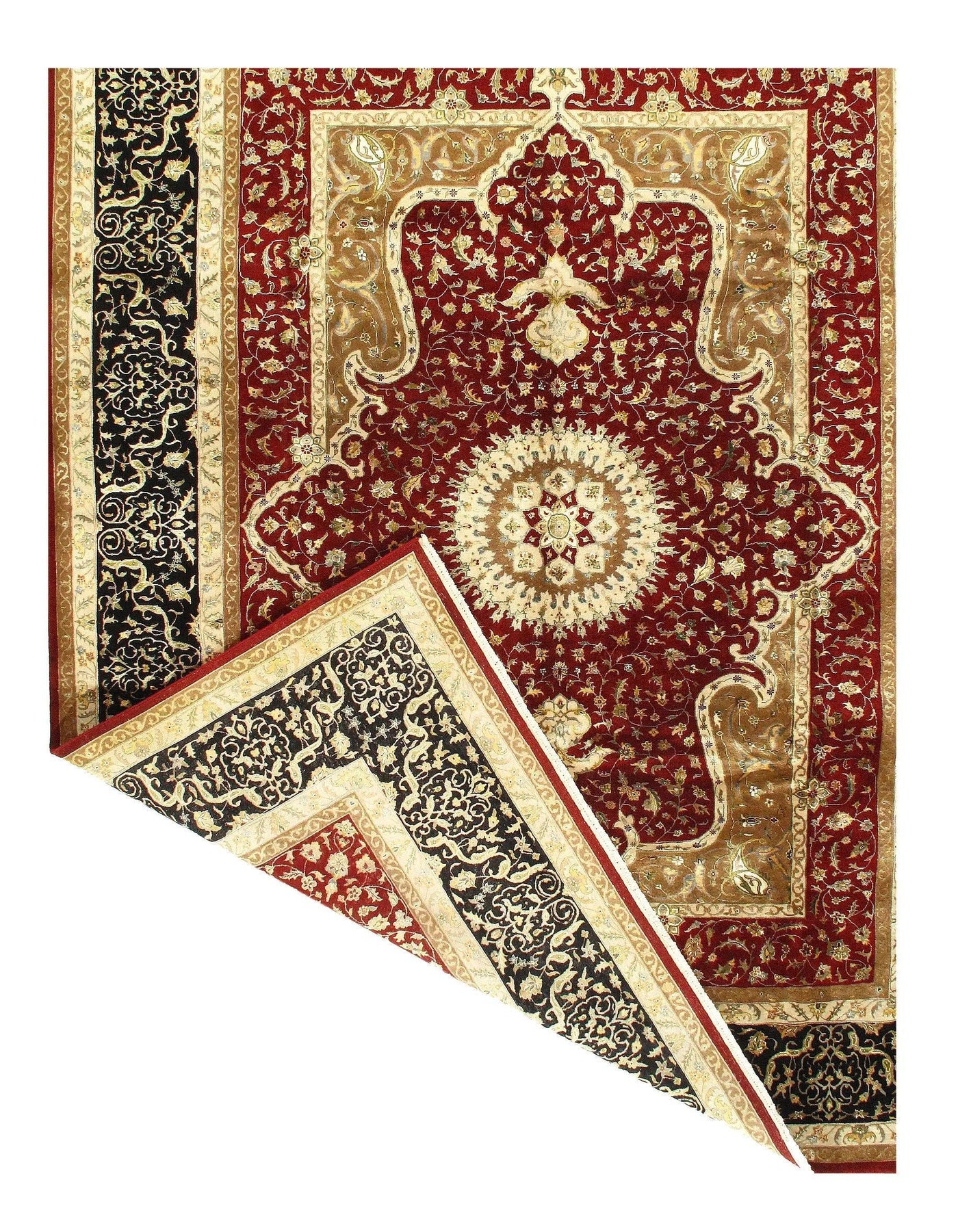 Red Persian Tabriz Design rug - 9' X 12'