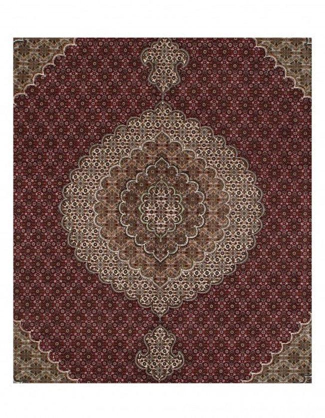 Canvello Red Silkroad Tabriz Silk And Wool Rug - 8'3'' X 9'8'' - Canvello