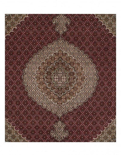 Canvello Red Silkroad Tabriz Silk And Wool Rug - 8'3'' X 9'8'' - Canvello