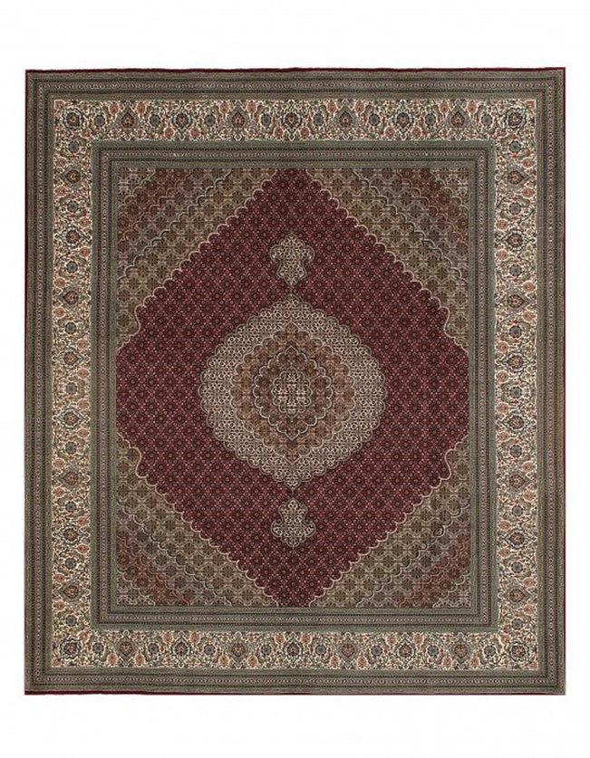 Canvello Red Silkroad Tabriz Silk And Wool Rug - 8'3'' X 9'8'' - Canvello