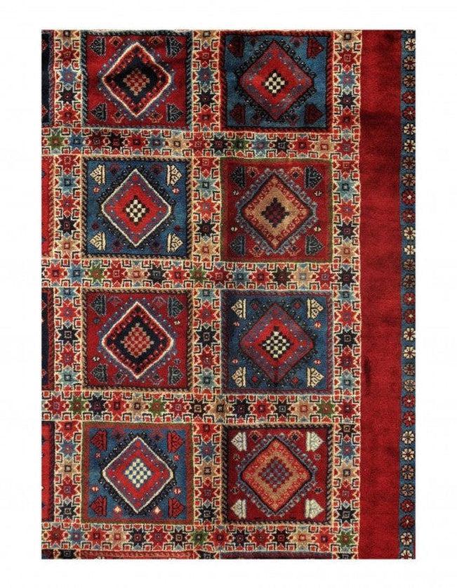 Canvello Red Silkroad Yalameh Blue And Green Rug - 5'1'' X 8'2'' - Canvello