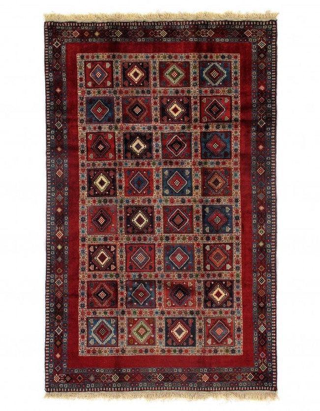 Canvello Red Silkroad Yalameh Blue And Green Rug - 5'1'' X 8'2'' - Canvello