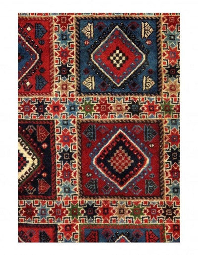 Canvello Red Silkroad Yalameh Blue And Green Rug - 5'1'' X 8'2'' - Canvello