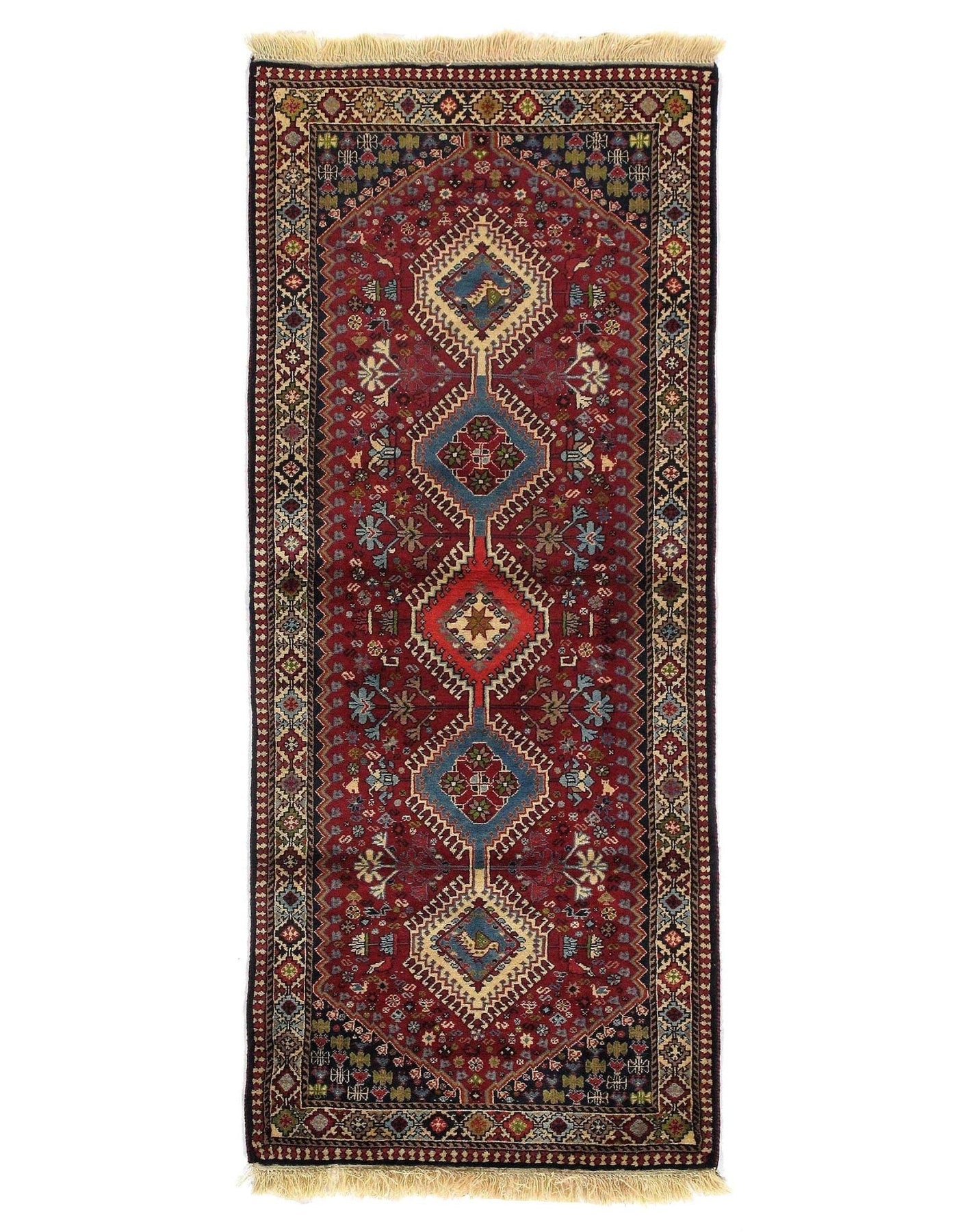 Canvello Red Silkroad yalameh Runner - 2'8' X 6'8" - Canvello