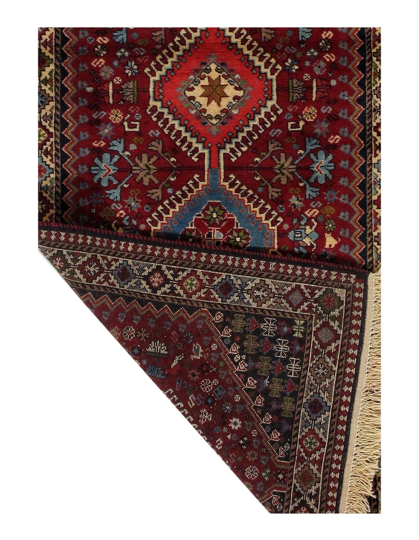 Canvello Red Silkroad yalameh Runner - 2'8' X 6'8" - Canvello