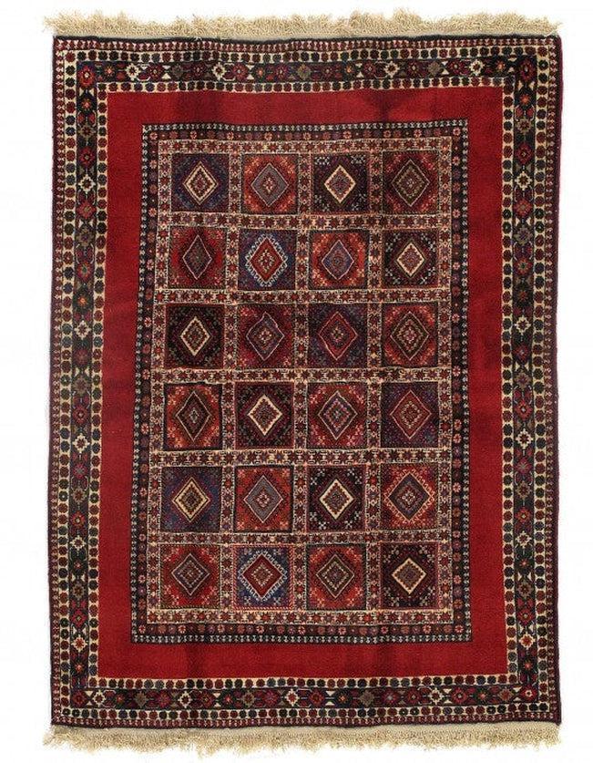 Canvello Red Silkroad Yalameh Vintage Wool Rug - 5' X 6'7" - Canvello