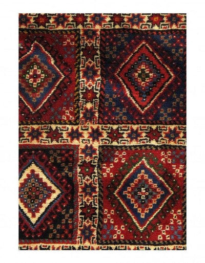 Canvello Red Silkroad Yalameh Vintage Wool Rug - 5' X 6'7" - Canvello