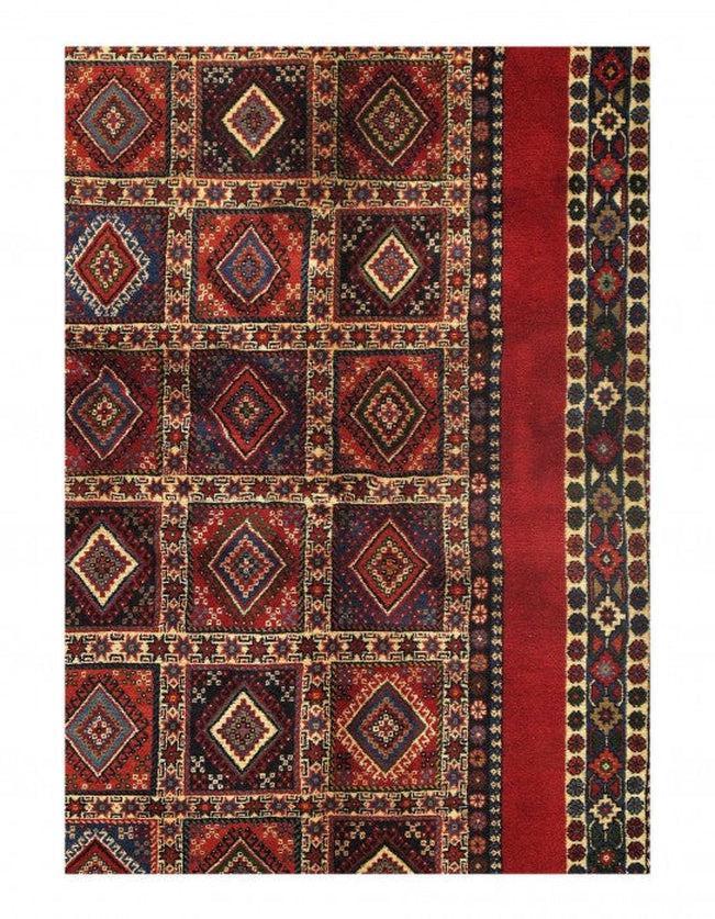 Canvello Red Silkroad Yalameh Vintage Wool Rug - 5' X 6'7" - Canvello