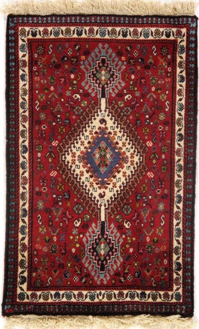 Canvello Red Persian Yalameh Wool Pile Rug - 2' X 3'5"